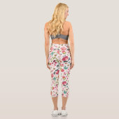 Leggings Capri Fleurs florales roses et mignonnes (Verso)