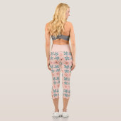 Leggings Capri Fleurs florales roses mignonnes Motif Doodle (Verso)
