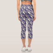 Leggings Capri Fleurs Iris Violet Motif de la nature (Verso)