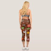 Leggings Capri Fleurs jaunes et roses blanches 12 (Verso)