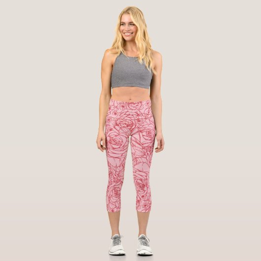 Leggings Capri Fleurs Motif 14 (Recto)