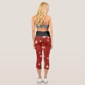 Leggings Capri Fleurs noires et blanches (Verso)