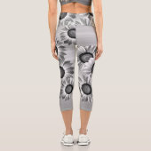 Leggings Capri Fleurs noires et blanches (Verso)