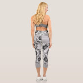 Leggings Capri Fleurs noires et blanches (Verso)