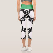 Leggings Capri Fleurs Noires Et Vert (Verso)