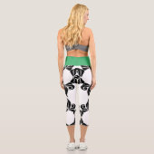 Leggings Capri Fleurs Noires Et Vert (Verso)