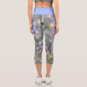 Leggings Capri Fleurs Plantes Pale Violet Bleu Chicoré (Verso)