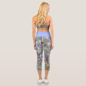 Leggings Capri Fleurs Plantes Pale Violet Bleu Chicoré (Verso)