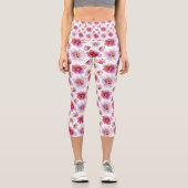Leggings Capri Fleurs roses (Recto)