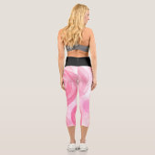 Leggings Capri Fleurs roses Et Noir (Verso)