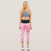 Leggings Capri Fleurs roses Et Noir (Recto)