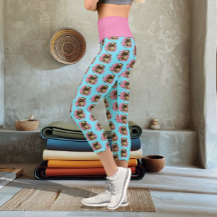 Leggings Capri Fleurs roses parentes