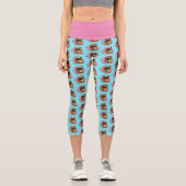 Leggings Capri Fleurs roses parentes (Recto)