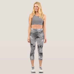 Leggings Capri Fleurs rouges et jaunes 2