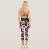 Leggings Capri Fleurs rouges, noires et blanches (Verso)