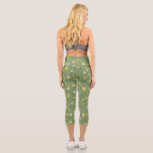 Leggings Capri Fleurs sauvages sur le vert (Verso)