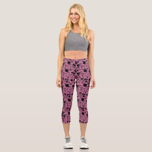 Leggings Capri Fleurs sur net 01.wx4 Pink BG