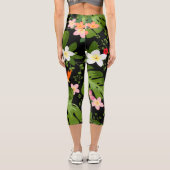 Leggings Capri Fleurs tropicales Arrière - plan 4 (Verso)