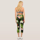 Leggings Capri Fleurs tropicales Arrière - plan 4 (Verso)