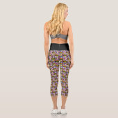 Leggings Capri Fleurs tropicales Inséparables (Verso)