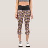 Leggings Capri Fleurs tropicales Inséparables (Recto)