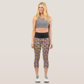 Leggings Capri Fleurs tropicales Inséparables (Recto)