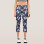 Leggings Capri Fleurs usées : Vintage sans joint (Recto)