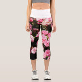 Leggings Capri Fleurs Ver 1 Capris Haut Taille (Recto)