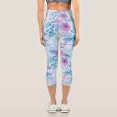 Leggings Capri Fleurs violettes et bleues (Verso)