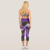 Leggings Capri Fleurs violettes, Nom, Floral (Verso)