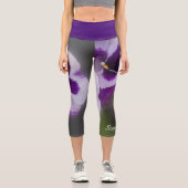 Leggings Capri Fleurs violettes, Nom, Floral (Recto)