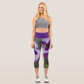 Leggings Capri Fleurs violettes, Nom, Floral (Recto)