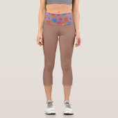 Leggings Capri Fleurs vives sur mousse de mocha (Recto)