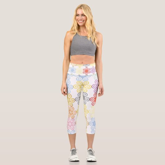 Leggings Capri Fleurs | Zazzle_Growshop. (Recto)
