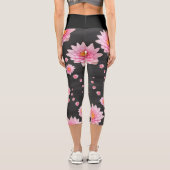 Leggings Capri Floating Pink Lotus Flowers (Verso)