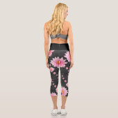 Leggings Capri Floating Pink Lotus Flowers (Verso)