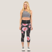 Leggings Capri Floating Pink Lotus Flowers (Recto)