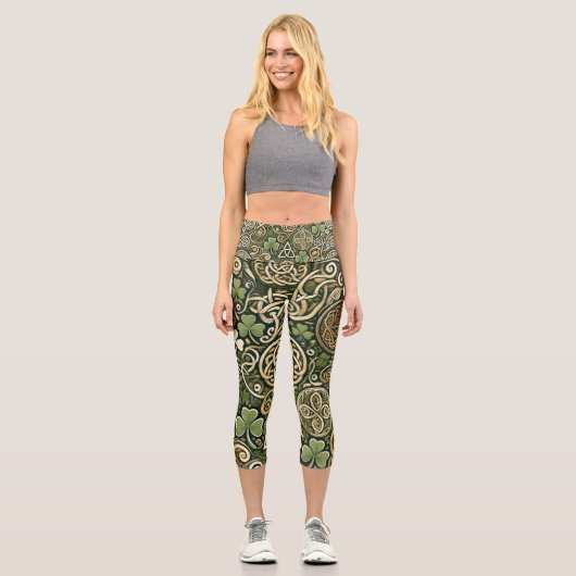 Leggings Capri Floraison celtique (Recto)