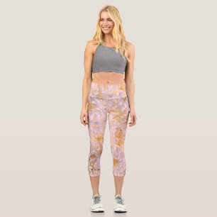 Leggings Capri floraison de chrysanthème