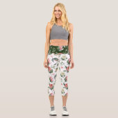 Leggings Capri floraison printanière de minuit (Recto)