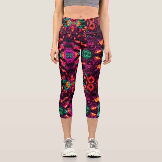 Leggings Capri Floral Abstrait (Recto)