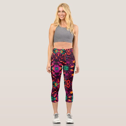 Leggings Capri Floral Abstrait (Recto)