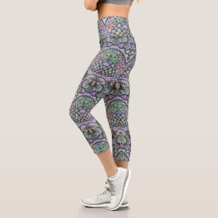 Leggings Capri Floral abstrait pansement motif en mosaïque