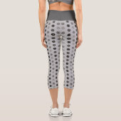 Leggings Capri Floral Black Pattern (Verso)