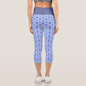 Leggings Capri Floral Blue Pattern (Verso)