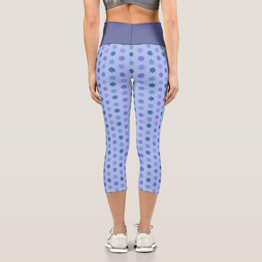Leggings Capri Floral Blue Pattern (Verso)