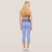 Leggings Capri Floral Blue Pattern (Verso)