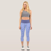 Leggings Capri Floral Blue Pattern (Recto)