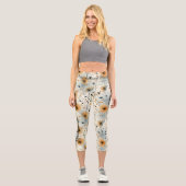 Leggings Capri Floral Breeze Motif aux tons terre (Recto)