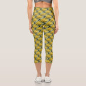 Leggings Capri Floral de roses jaunes (Verso)